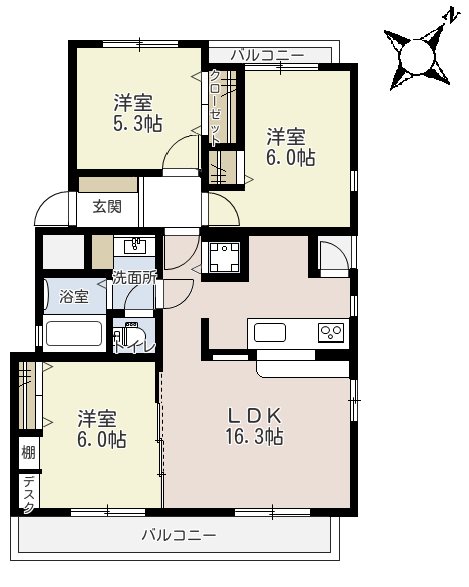 Vie　Nouvelle浦和岸町 オール洋間、カウンターキッチンリビングへ
